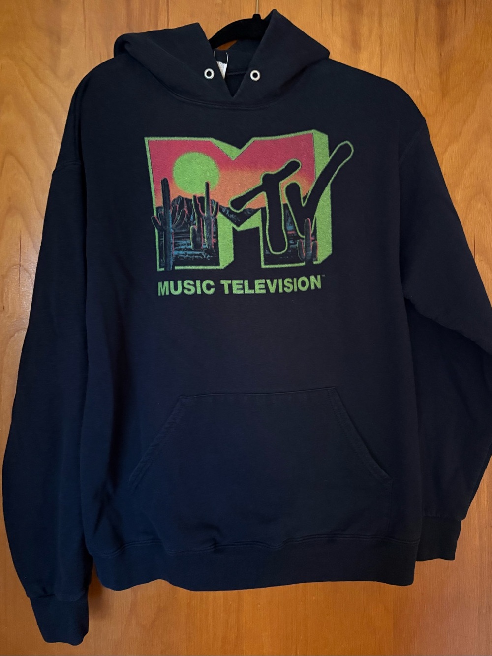 Jerzees Black MTV Graphic Hoodie